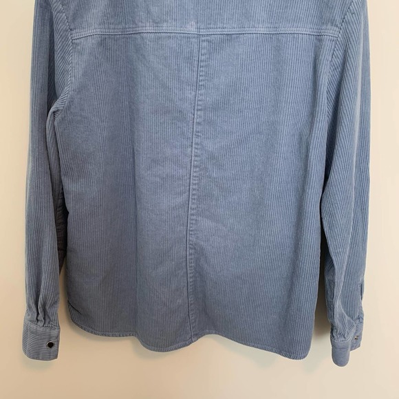 Divided H&M Shacket Shirt Jacket Size XS Long Sleeve Light Blue Solid Snap-front - Picture 13 of 15